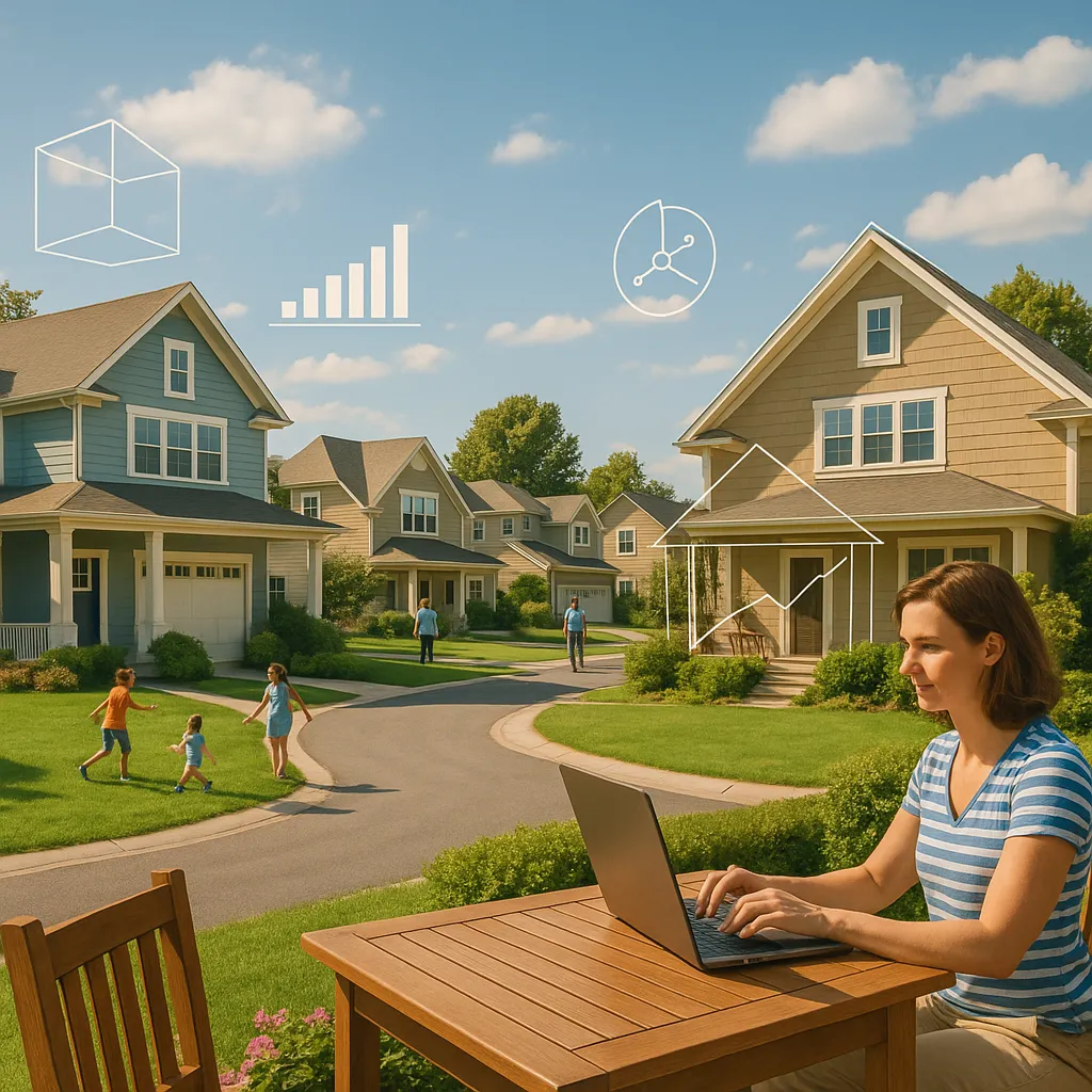 AI technology mapping virtual real estate tour on screen