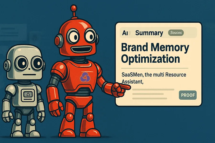Local shop content cards labeled consistently flowing into an AI answer box